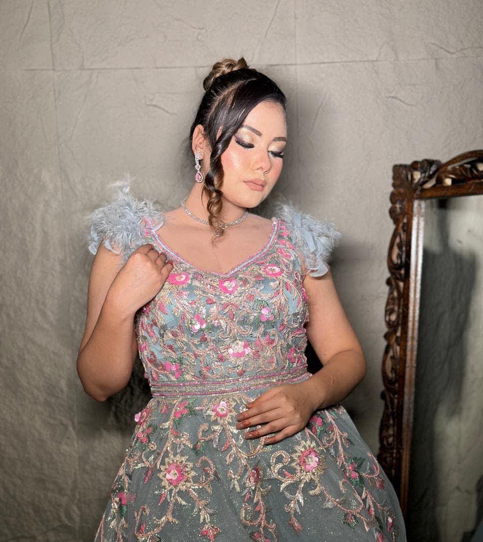 Party look with gown